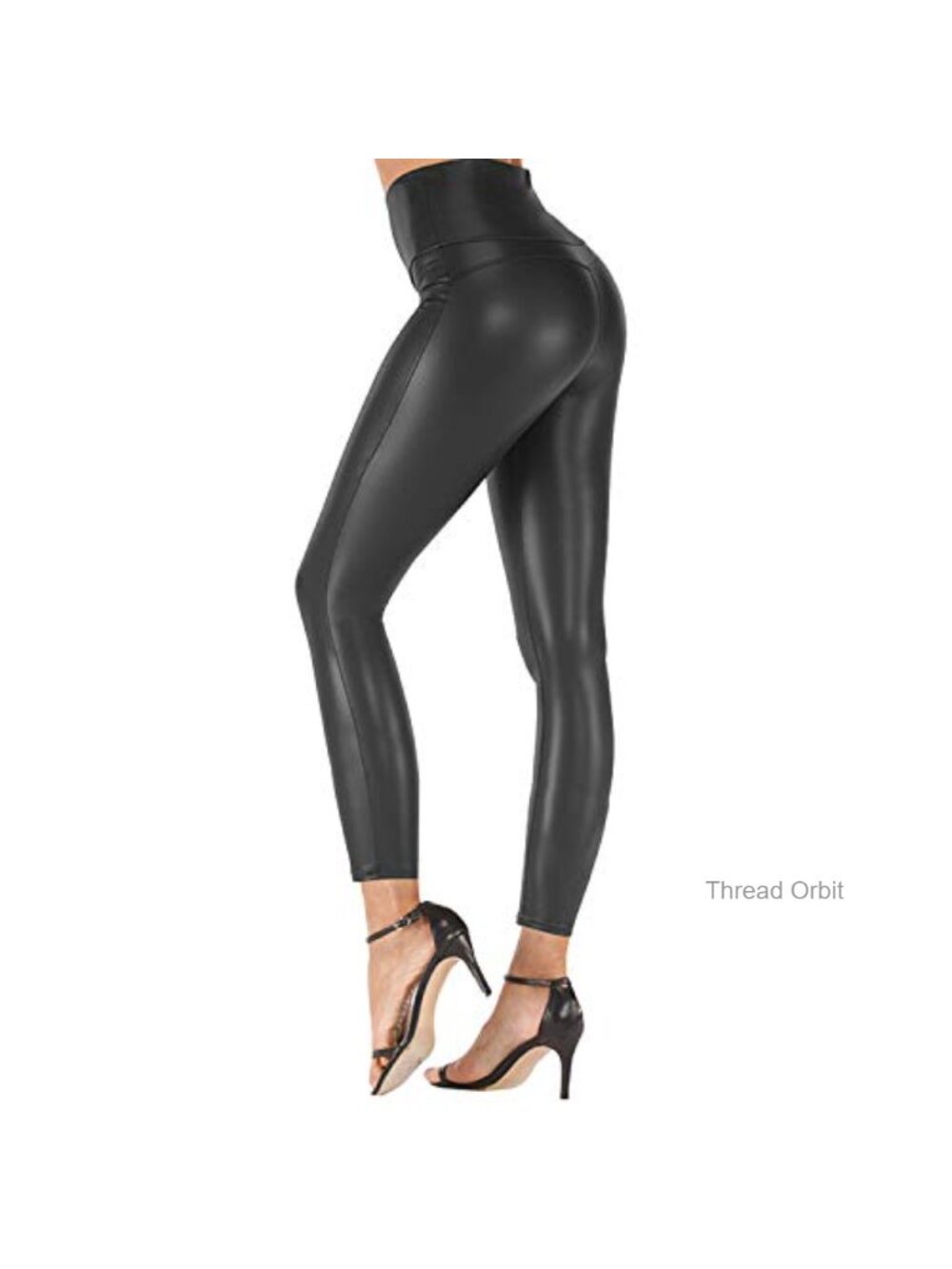 Stretchy High Waisted Faux Leather Leggings for Women Plus Size
